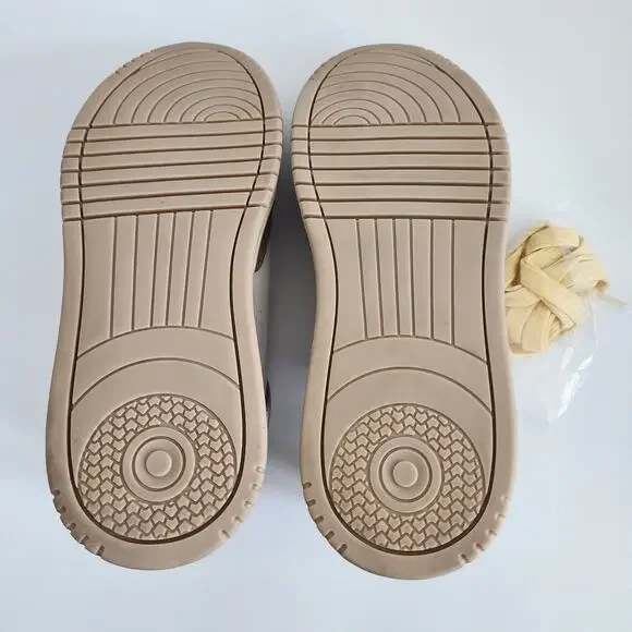 Steve Madden Tan & Cream Beige Everlie Low Top Leather Sneakers Size 7 - Picture 3 of 6